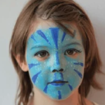 Easy Blue Space Cat Face Paint Design Tutorial Video by Kiki