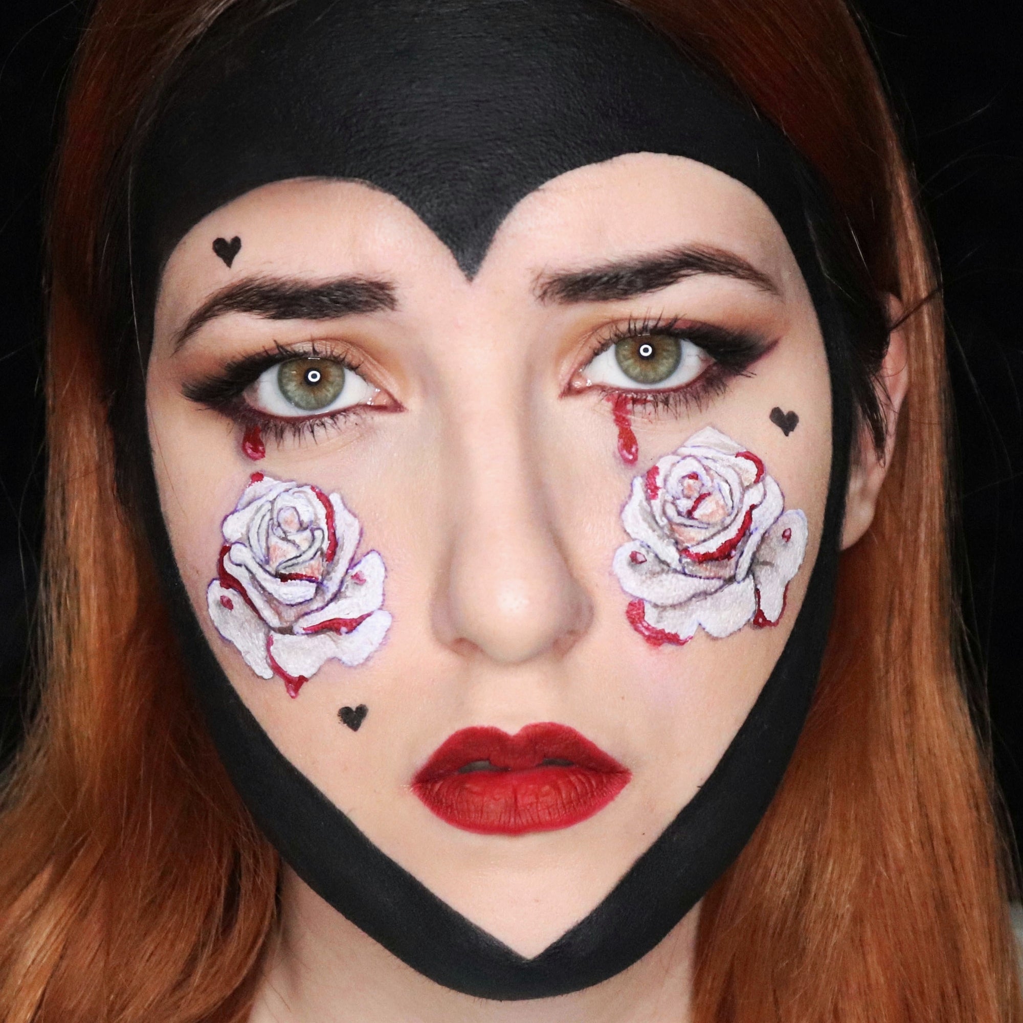 Valentine's Day Face Paint - Queen of Hearts by Ana Cedoviste