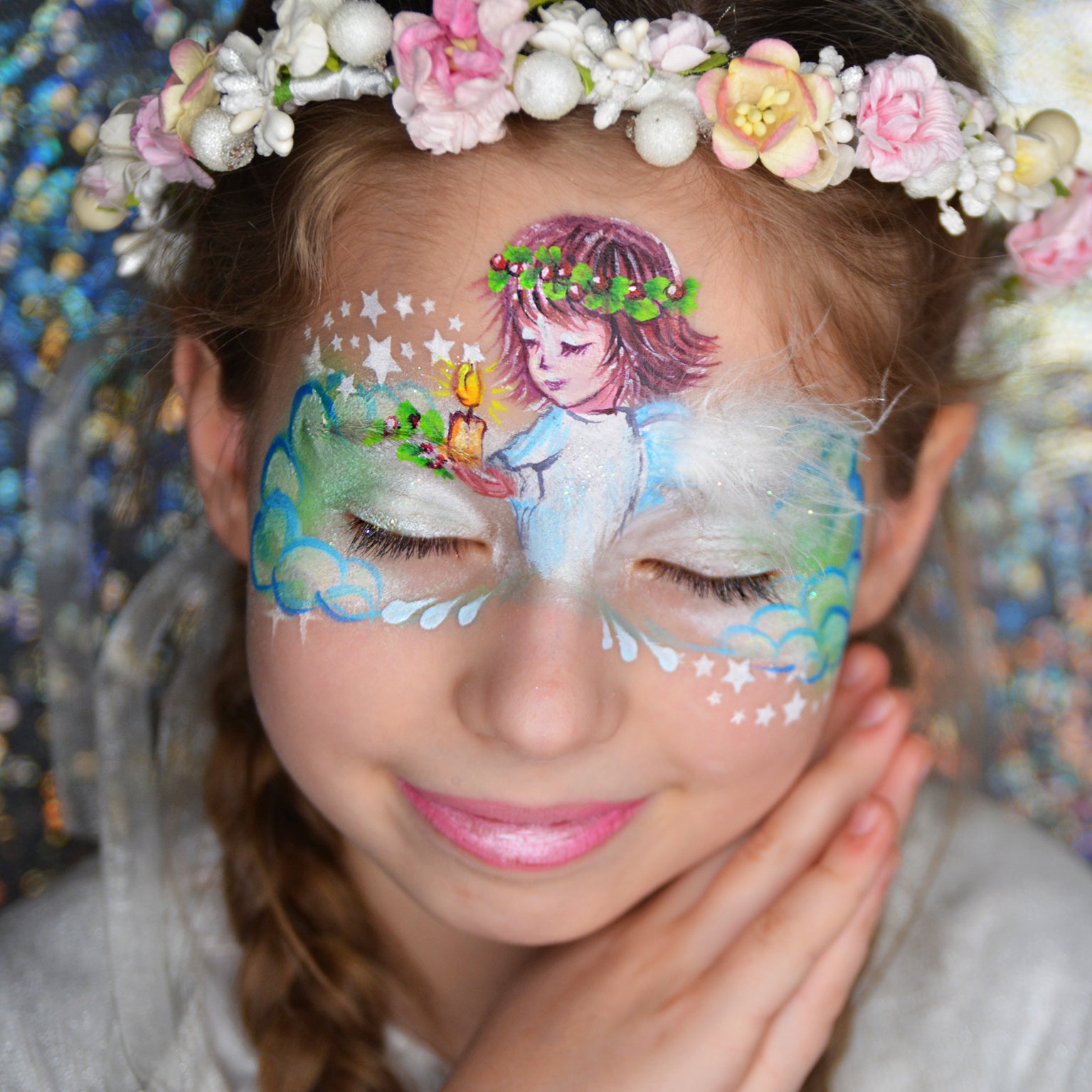 Angel Mask Face Paint Design by Natalia Kirillova