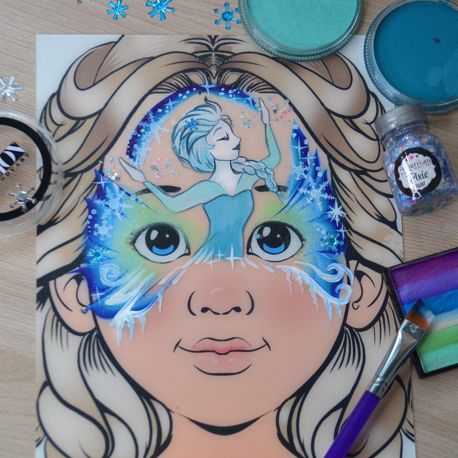 Frozen 2 Mask Face Paint by Natalia Kirillova