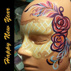 NYE Mask Roses and Feathers