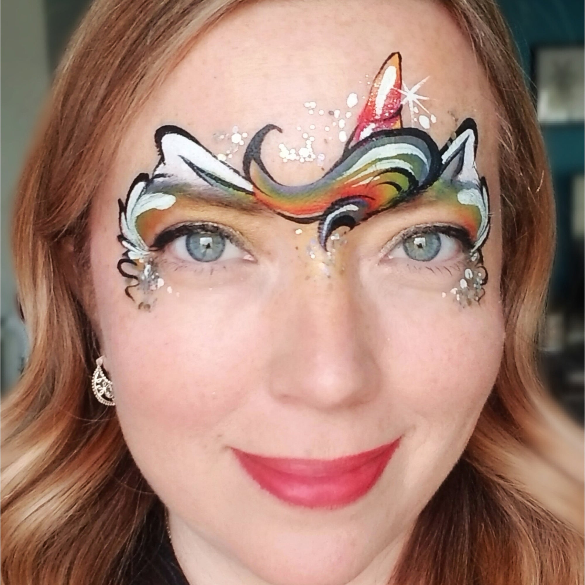 Using Kraze Dome Strokes: Unicorn Face Paint Design by Kellie Burrus