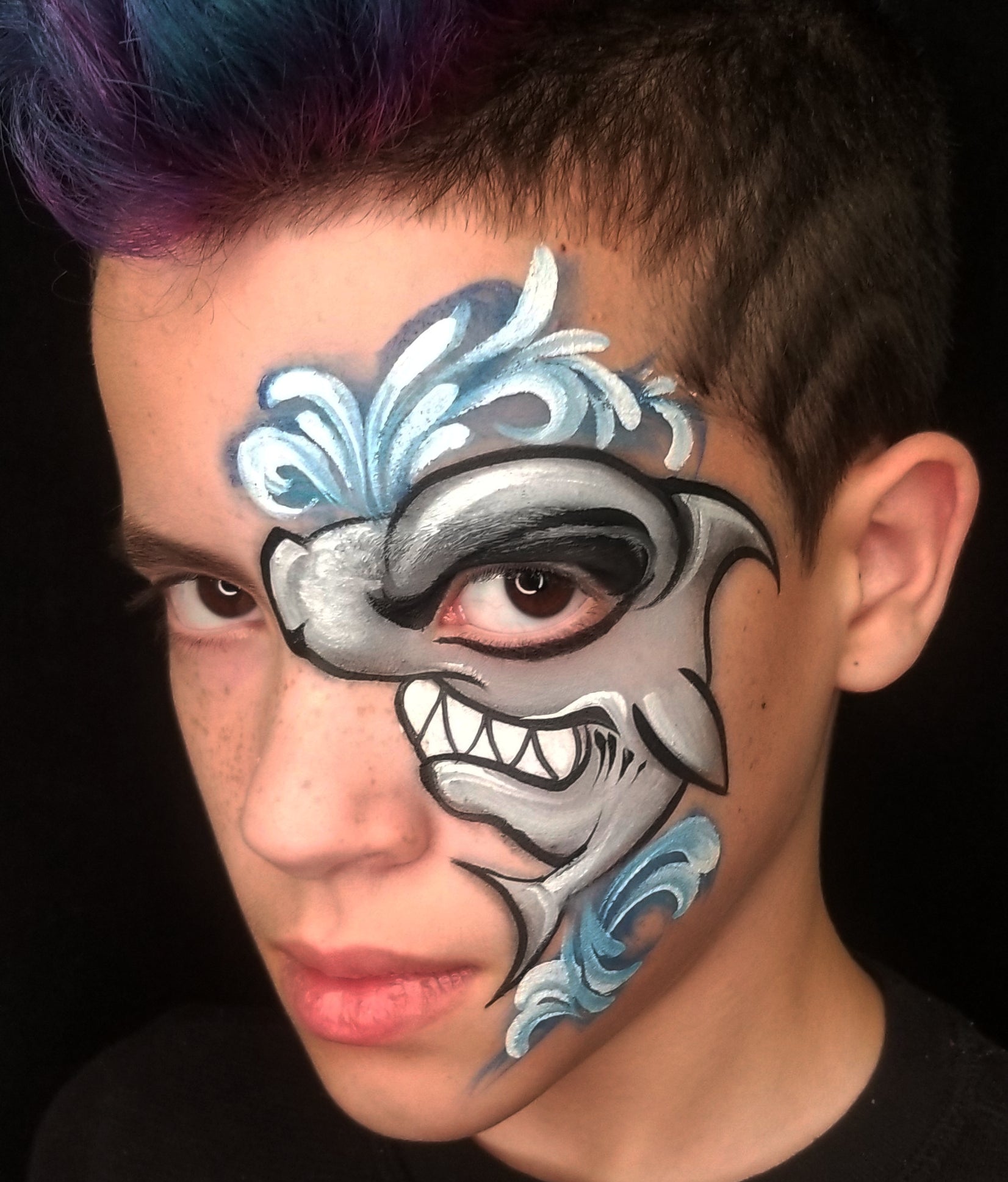 Hammerhead Eye Face Paint by Kellie Burrus