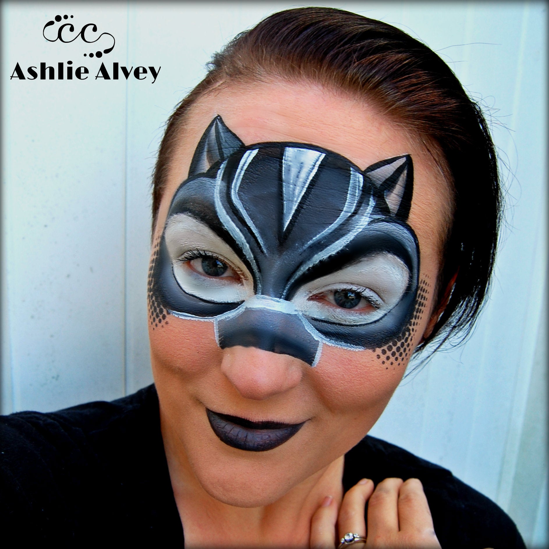 Black Panther Face Paint Design by Artist Ashlie Alvey