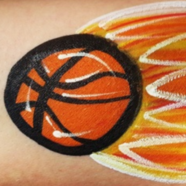 How to Face Paint a Basketball on Fire!