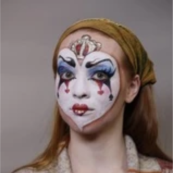 Queen of Hearts Face Paint Design Video Tutorial by Athena Zhe
