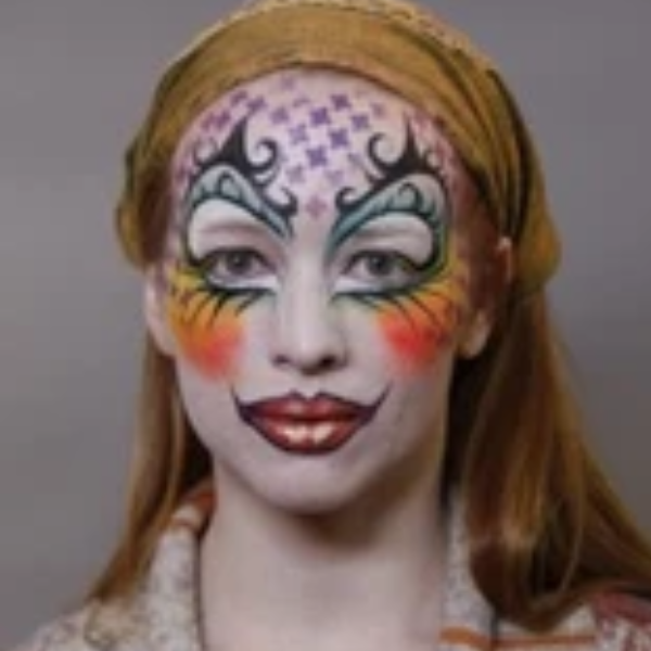 Harlequin Face Paint Design Video Tutorial by Athena Zhe