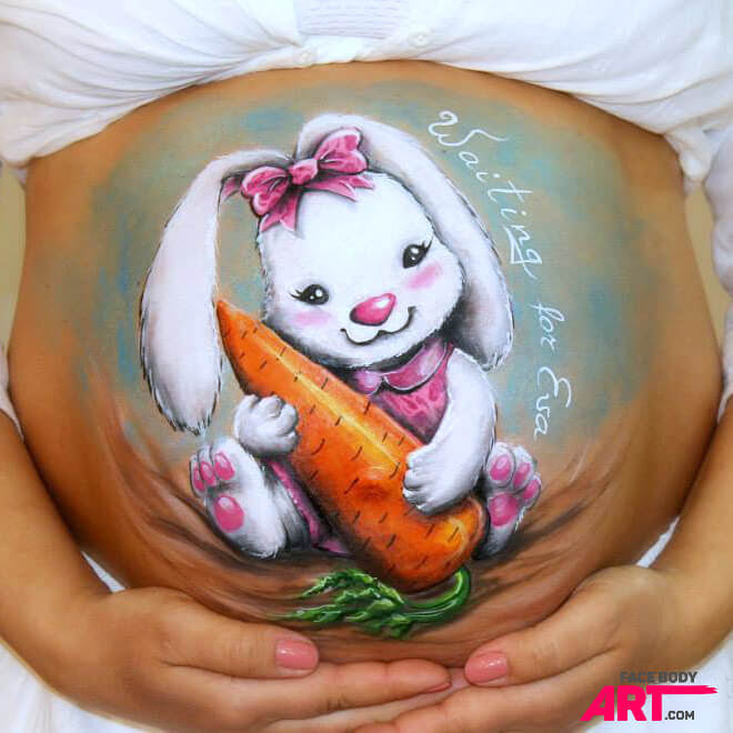 Belly Painting "Bunny" by Olga Murasev