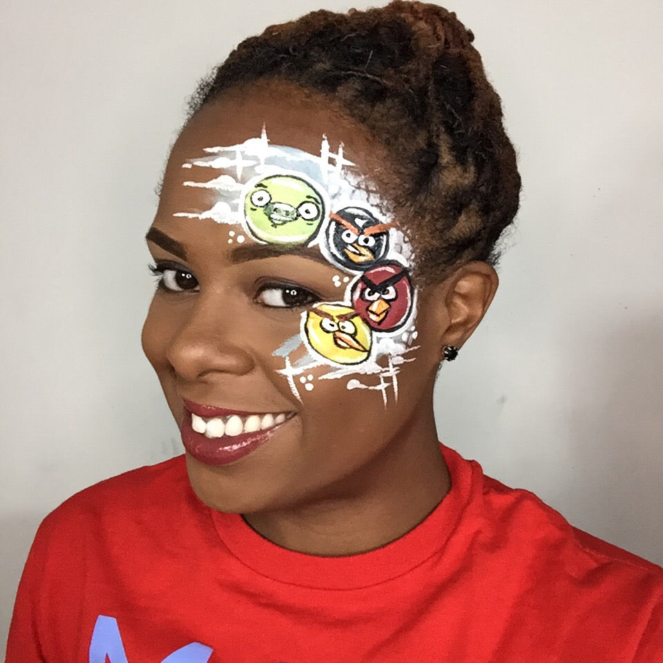 Angry Birds Face Paint Design Video by Zuri Fx