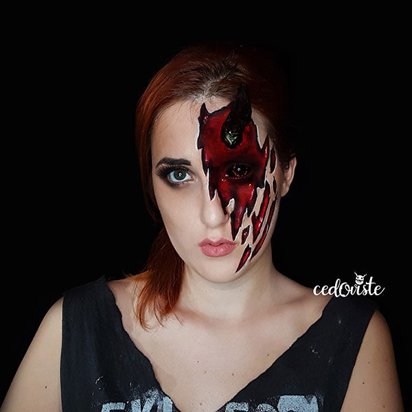 Half Face Devil Face Paint Video by Ana Cedoviste