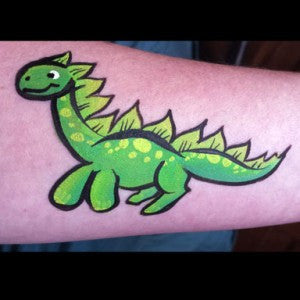 How to Face Paint a Super Cute Green Dinosaur