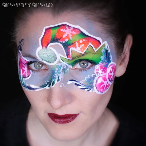Elf Hat Face Paint Design by Ulianka Arty
