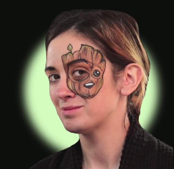 Baby Groot Face Paint Video Tutorial by Kellie Burrus