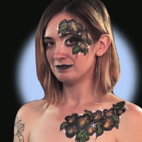 Black Pansies Face Paint Video Tutorial by Kellie Burrus