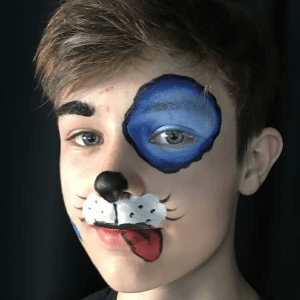 Split Cake Puppy Dog Face Paint Video Tutorial by Kiki