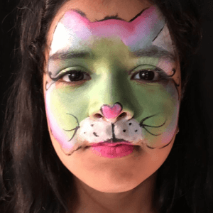 Split Cake Kitty Cat Face Paint Video Tutorial by Kiki