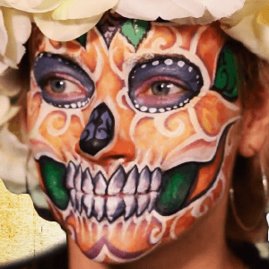Spring Sugar Skull Face Paint Design Video by Athena Zhe