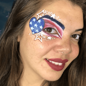 4th of July Eye Design Face Paint Video by Athena Zhe