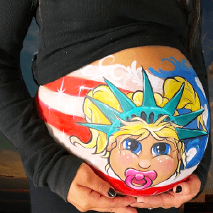 4th of July Baby Belly Painting Video by Athena Zhe