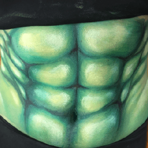 Superhero Abs Body Paint Video by Athena Zhe
