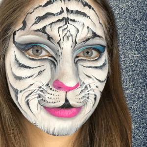 White Tiger Face Paint Design By