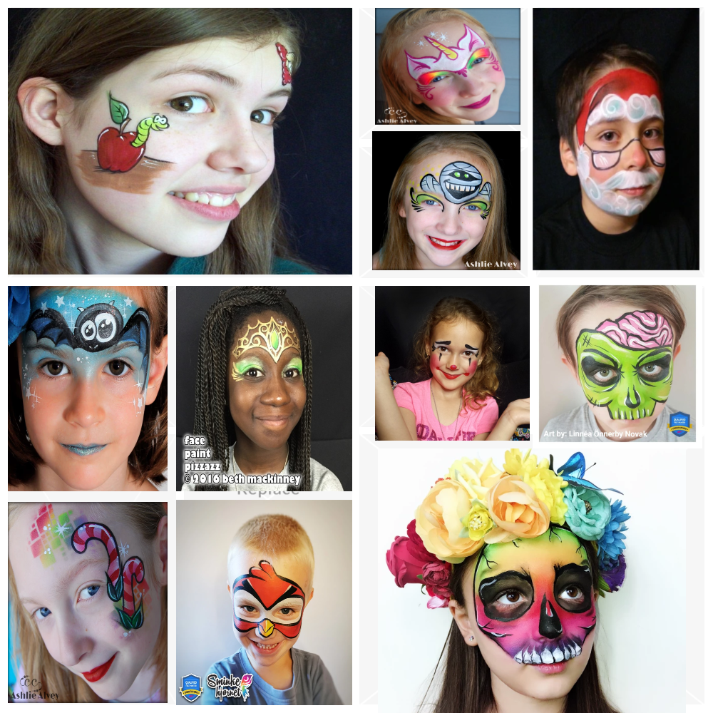 HALLOWEEN face paintings for kids - 16 easy step by step face