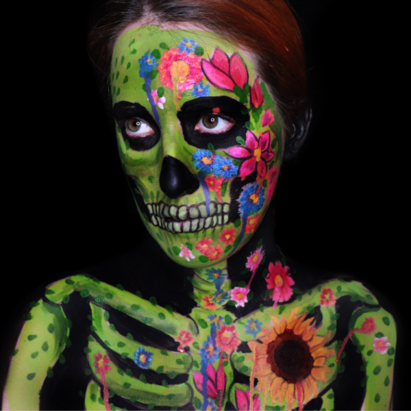 Floral Skull Face Paint Video by Ana Cedoviste