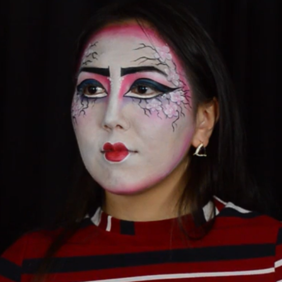 Cherry Blossom Geisha Face Paint Design Video by Athena Zhe