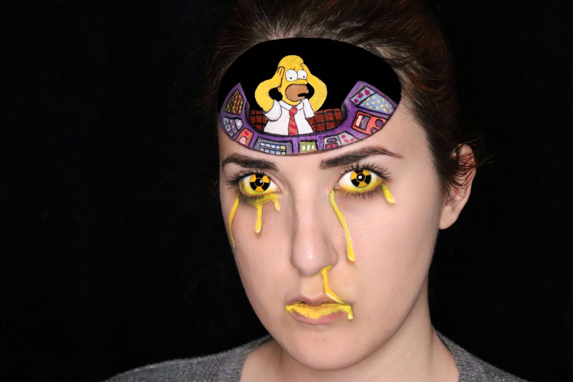 Homer Simpson Mind Control Face Paint Video by Ana Cedoviste