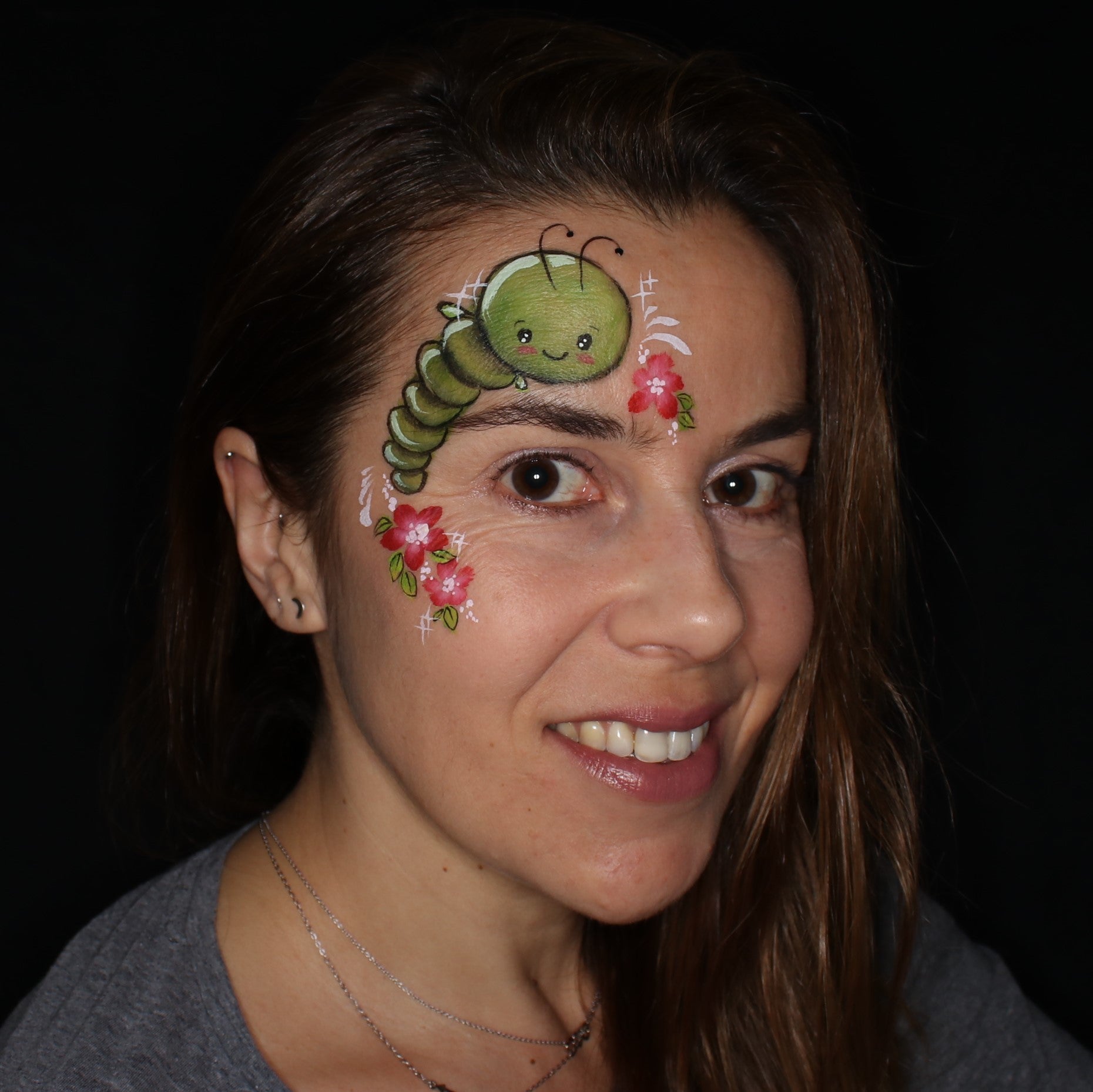 Kawaii Bug Face Painting Design by Belén Canosa