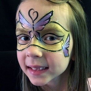 Golden Party Mask With Butterflies