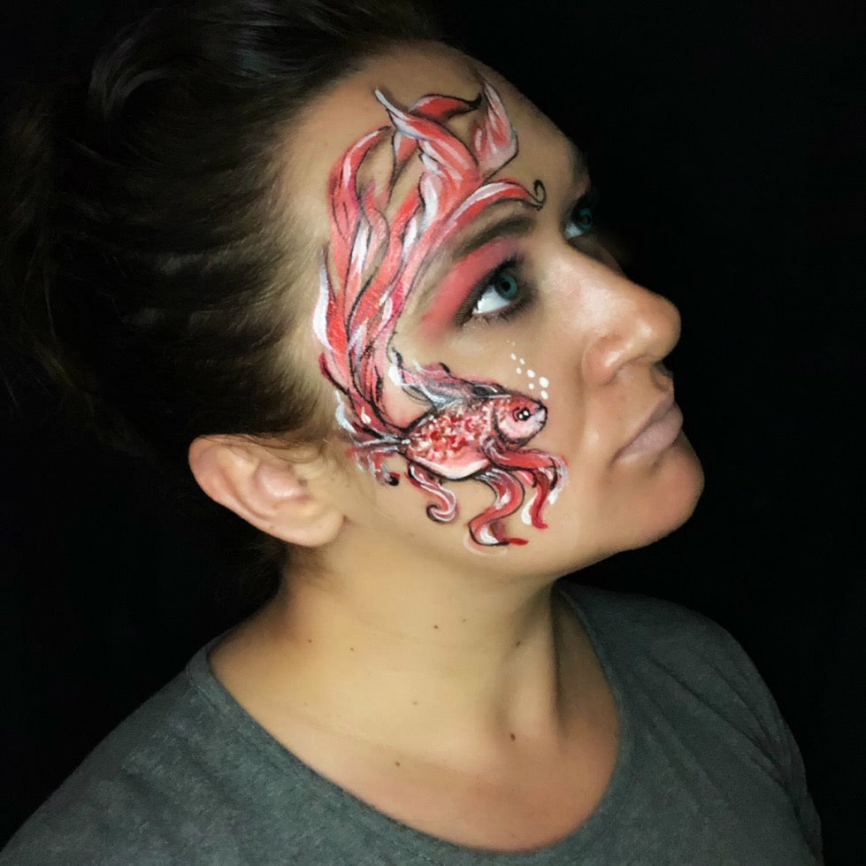 "Vivid Coral" Fish Face Paint - Pantone Color of 2019