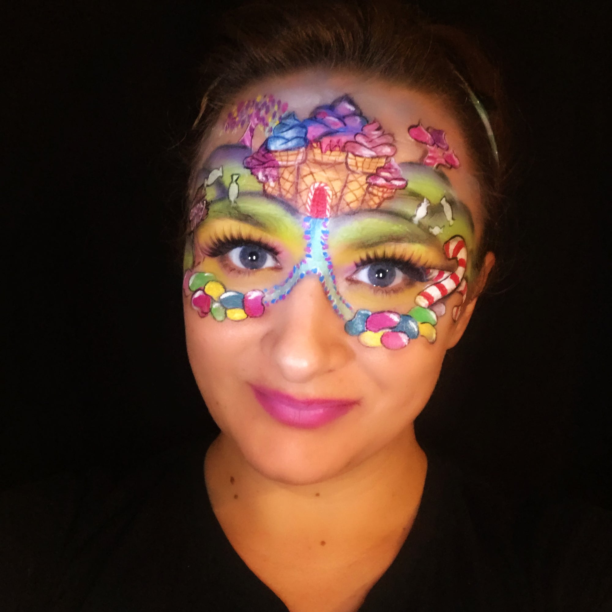 Candy Land Dream Face Paint Design by Marina