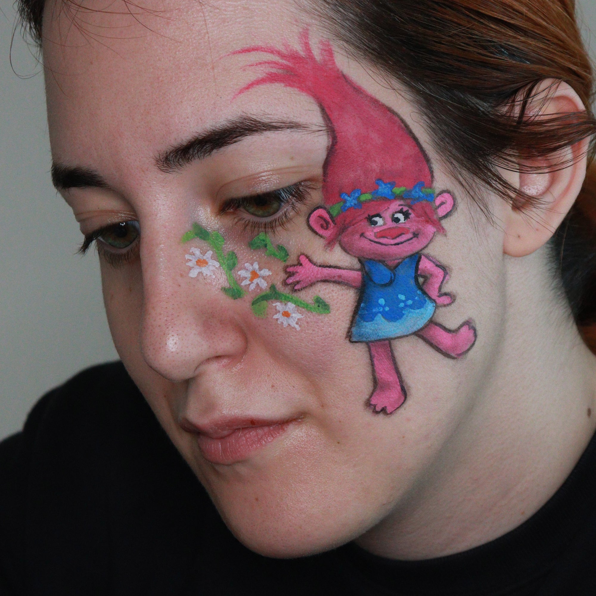 Trolls Movie Face Paint Design by Ana Cedoviste