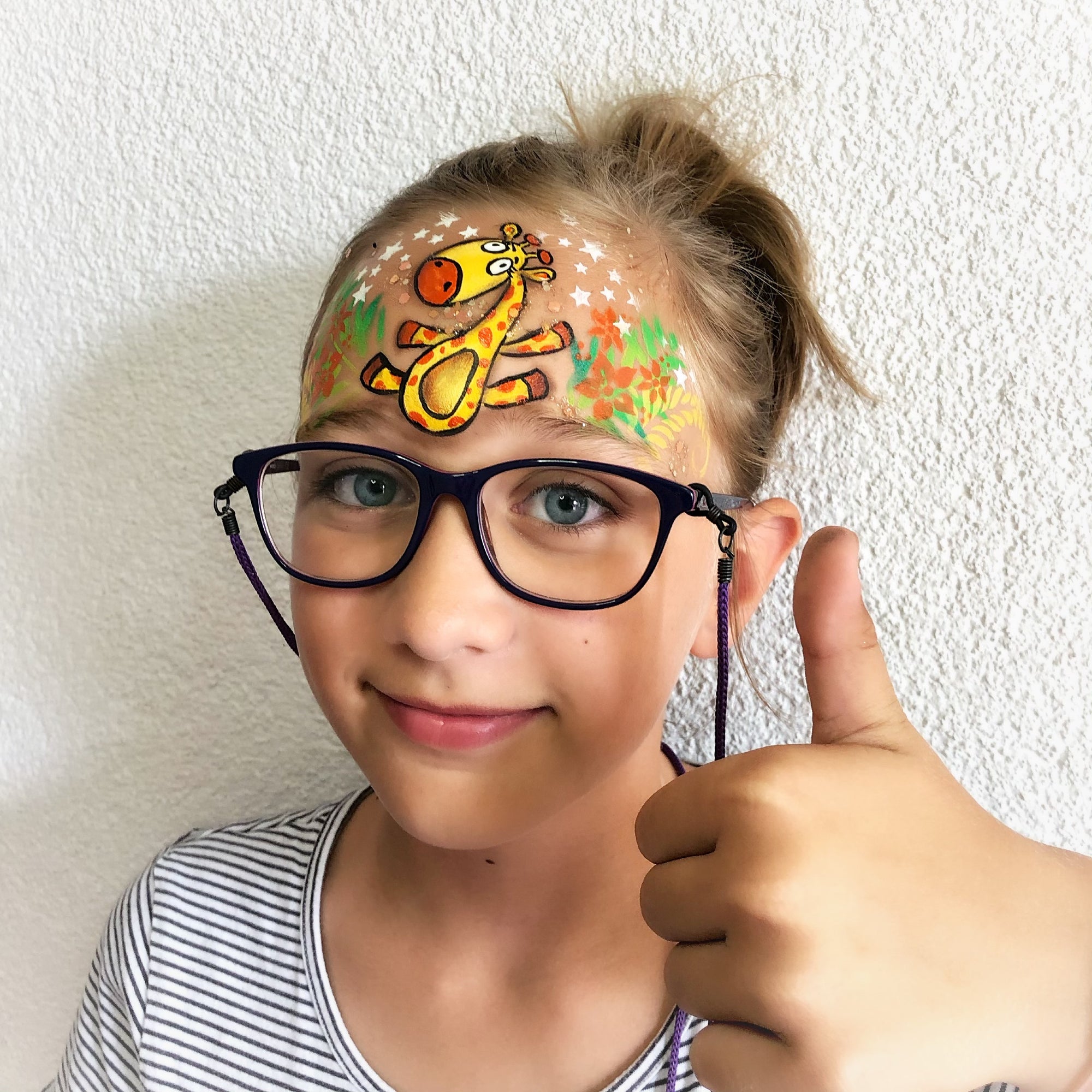 Painting With Glasses - Cute Giraffe Design by Marina
