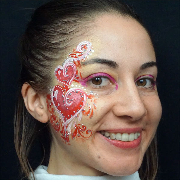 Valentine's Ornate Heart Cheek Face Paint Video by Alfia