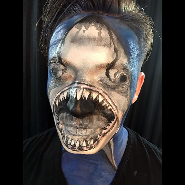 Full Face Shark Face Paint Video by Shelley