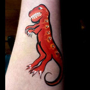 How to Face Paint a Fierce Red T-Rex! Grrr