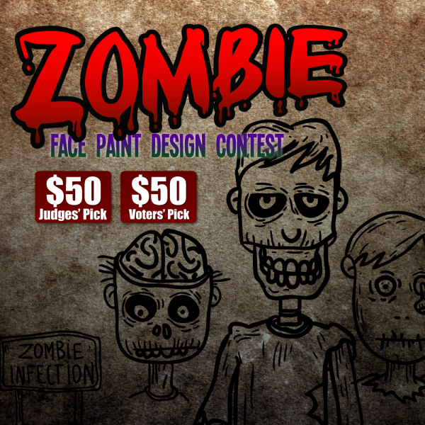 Contest: Zombie Face Paint Design! Two $50 Prizes!