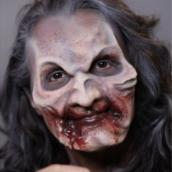 Zombie Prosthetic Face Paint Video Tutorial by Athena Zhe