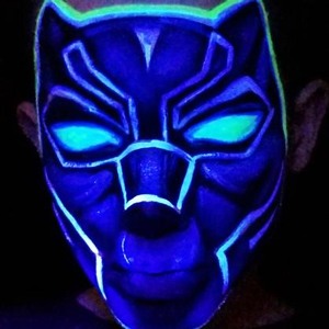 UV/Blacklight Black Panther by Kellie Burrus