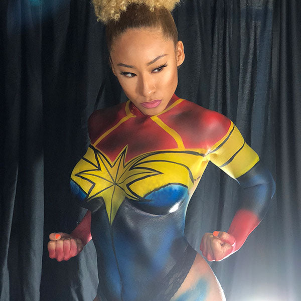 Captain Marvel Body Paint by Fernello Nelson