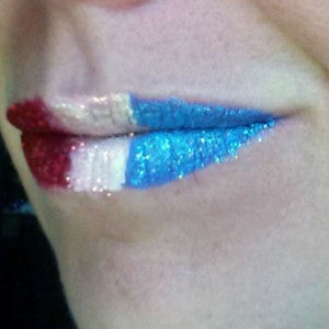 Sparkly 4th of July Lips