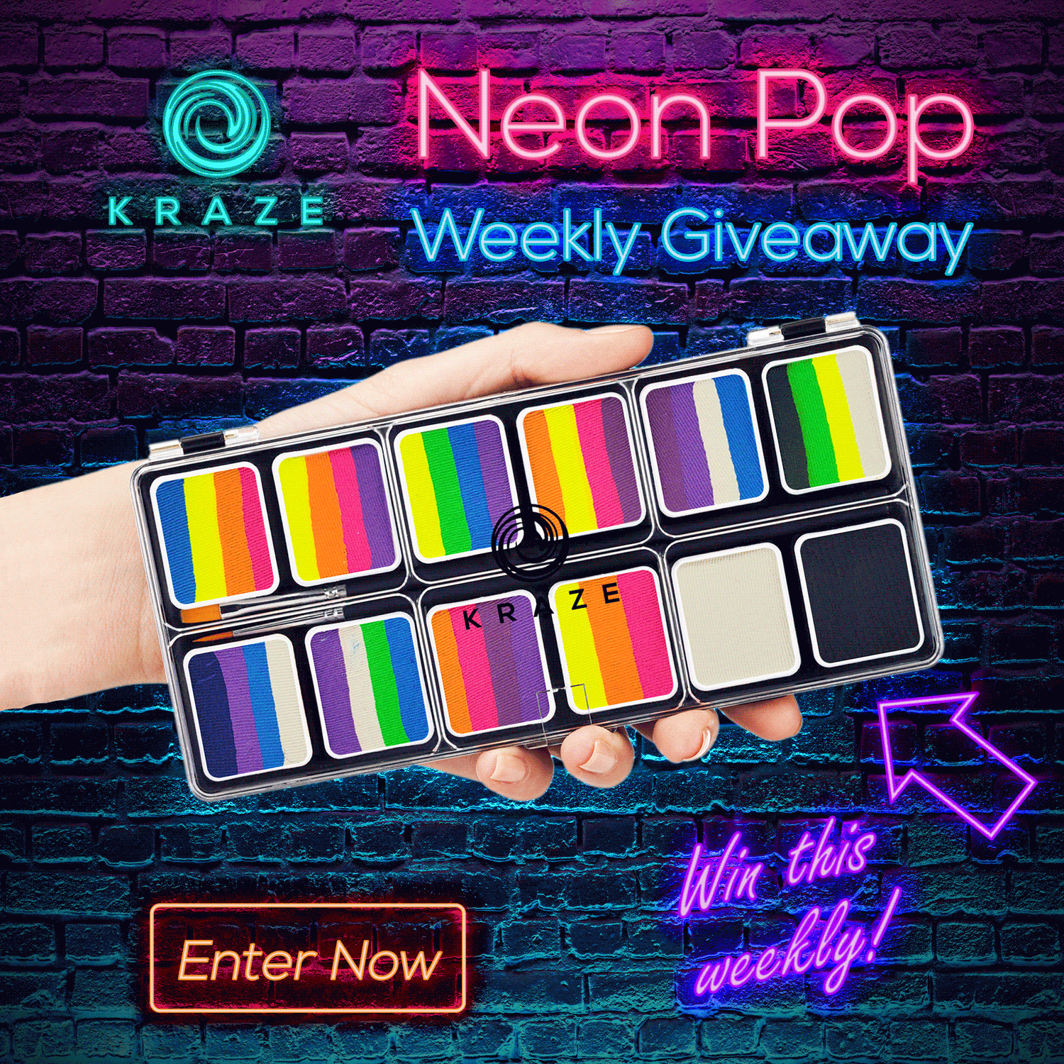 Kraze Neon Pop Palette Giveaway Winners for April 2020