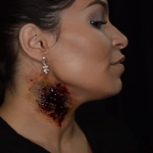 Neck Wound Makeup Video Tutorial by Stephany Lynn
