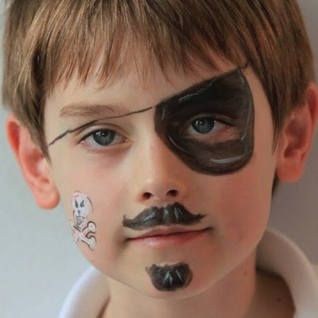 Easy Pirate Face Paint Video Tutorial by Kiki