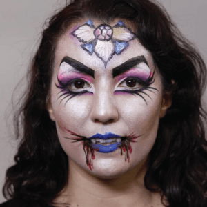 Vampire Face Paint Design Video Tutorial by Athena Zhe - Facepaint.com