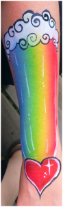 Rainbow Arms and Clouds With Face Paints!