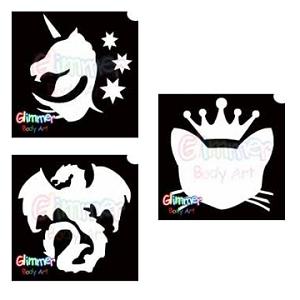 Fantasy, Unicorn, Dragon Glitter Tattoos