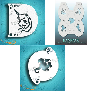 Fantasy, Unicorn, Dragon Face Paint Stencils